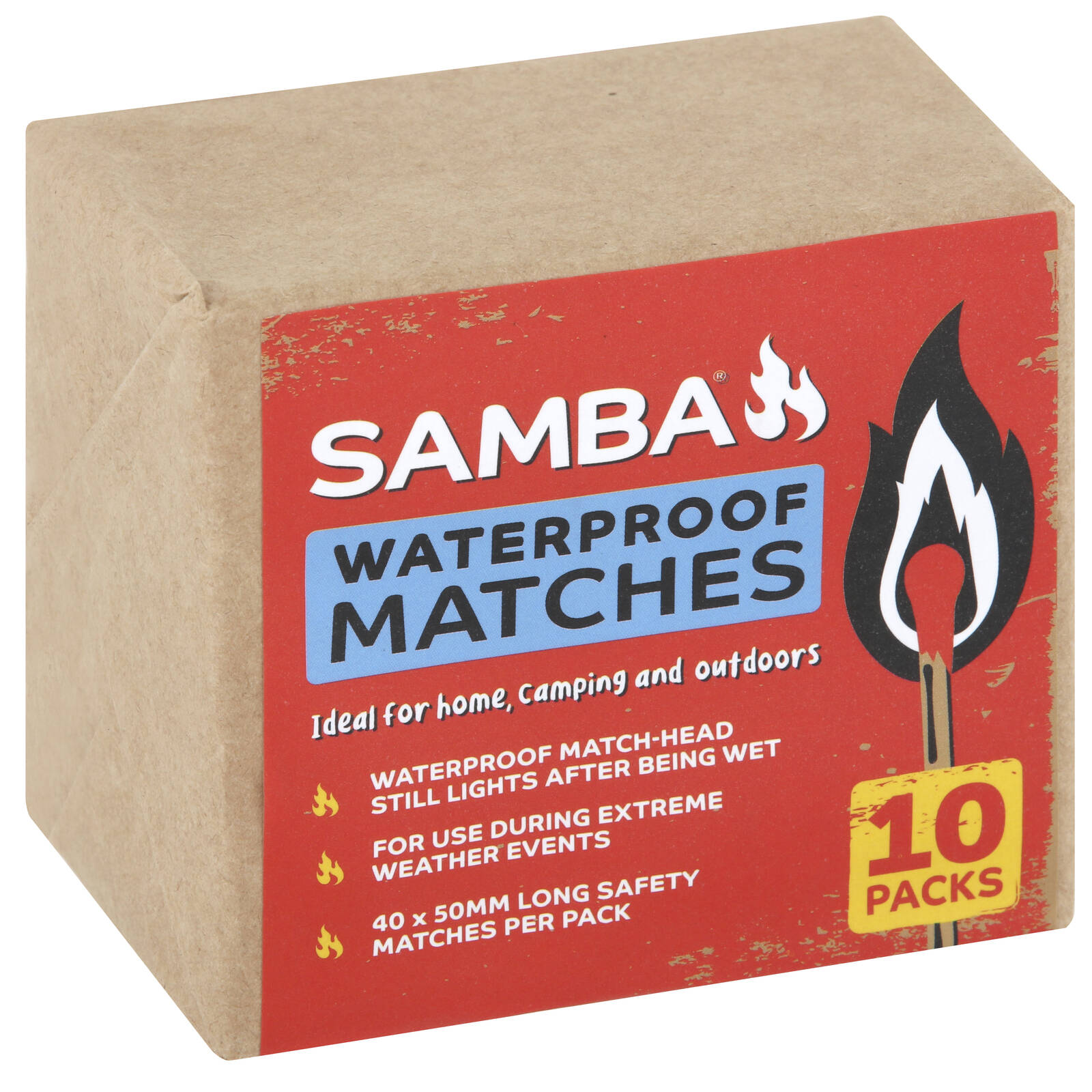 Samba Waterproof Matches - 10 Pack
