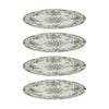 4x Casa Domani Rosetta Rim Dinner Plate Elegant Antique Green Porcelain 26.5cm