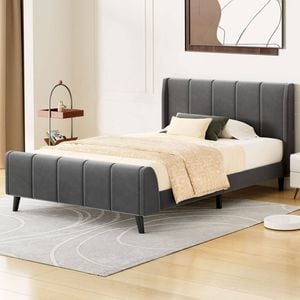 ALFORDSON Bed Frame King Single Grey Velvet