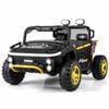 Costway 24v Kid Ride On Truck 2seater Electric Car Toy Remote Black