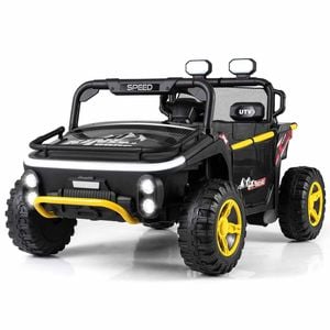 Costway 24v Kid Ride On Truck 2seater Electric Car Toy Remote Black