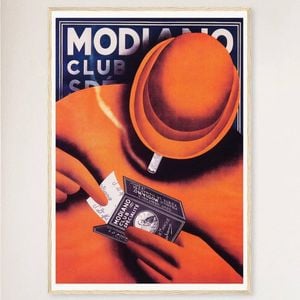Galrie Modiano Vintage Cigarette Papers Advertising Poster for Art Home Decor, Wood Frame, 70 x 100cm (28 x 40inch)