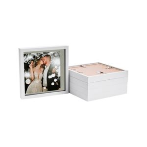 Nicola Spring 10" x 10" White 3D Box Photo Frames - 8" x 8" Mount - Pack of 5
