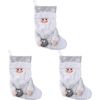3x LVD Stocking Santa Silver Hanging Seasonal Christmas Home/Lounge Decoration