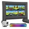 3pc Laser Precision Outdoor Gaming Projector Soundbar Screen Bundle HD Bluetooth