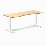 Desky Fixed Height Bamboo Ergo Edge Desk 1800x750mm White Leg