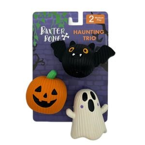 Baxter Bone Halloween 3 Pack Latex Pet Toys With Squeakers