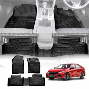 3D Floor Mats for Honda Civic 10th 2016-2021 Heavy Duty Customized Floor Liners Full Set Carpet