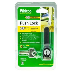 Whitco Black Sliding Window Push Lock