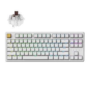 Keychron J4 QMK Wireless Hot-Swappable RGB Backlight Keyboard (White)(Brown Switch)