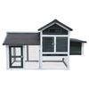 Furtastic Large Wooden Chicken Coop & Rabbit Hutch Enclosure with Nesting Box, Ramp & Wire Mesh Run - Green
