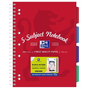 Oxford Scribzee Compatible A4 Subject Book 200pg (Red)