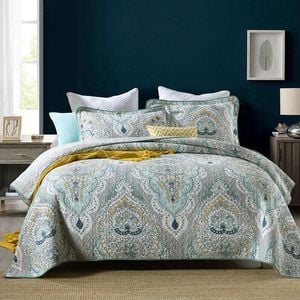 Bloomington 100% Cotton Cover Lightly Quilted Coverlet Set Regency Taupe Queen