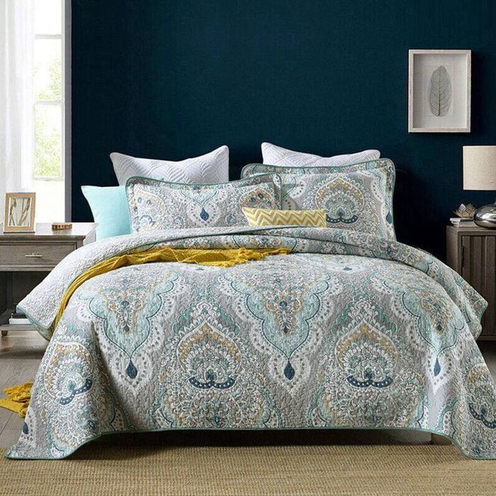 Bloomington 100% Cotton Cover Lightly Quilted Coverlet Set Regency Taupe Queen