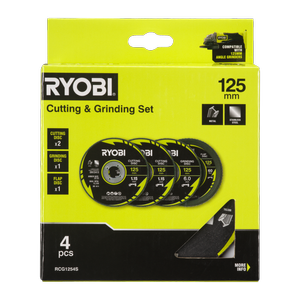 Ryobi 4 Piece 125mm Cutting & Grinding Set