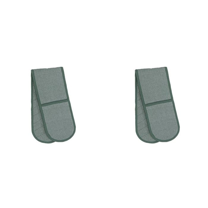 2PK Eco Ladelle Recycled Leaf Double Oven Mitt Heat Resistant Kitchen Glove