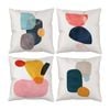 Catzon 4 Pcs Abstract Throw Pillow Covers Linen Modern Art Decor Pillowcase-Set 10