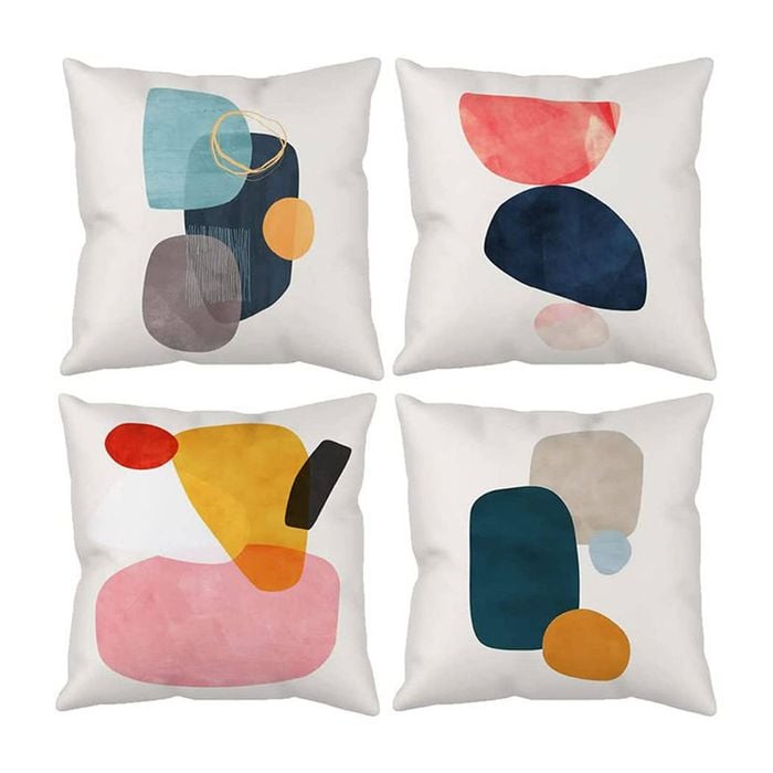 Catzon 4 Pcs Abstract Throw Pillow Covers Linen Modern Art Decor Pillowcase-Set 10