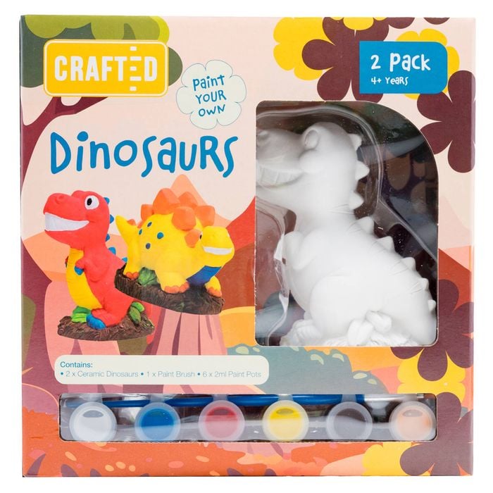 Crafted Paint Your Own Dinosaurs Kit - 2 Pack