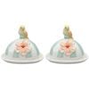2PK Urban Ceramic Perdy Parrot Butter Storage Dish 12x16cm Green