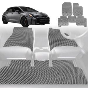 6D Diamond Car Floor Mats for Toyota Corolla 2002-2007-Full Set-Grey-Outback GT