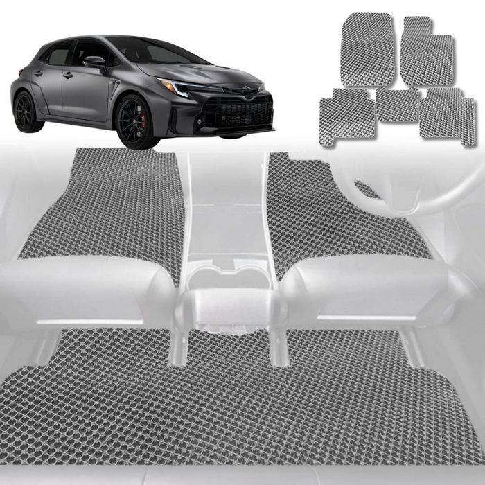 6D Diamond Car Floor Mats for Toyota Corolla 2002-2007-Full Set-Grey-Outback GT