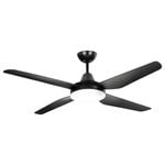 Arlec 130cm Black Grid Connect Smart Madrid 4 Blade DC Ceiling Fan With Light