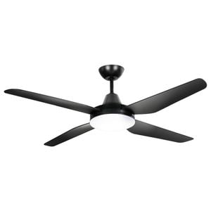 Arlec 130cm Black Grid Connect Smart Madrid 4 Blade DC Ceiling Fan with Light