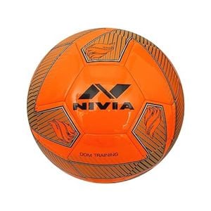 Nivia DOM08 Training ‎PU Football Soccer (Orange, Size 5) | Machine Stitched | 32 Panel | TPU top Layer | Soccer Ball