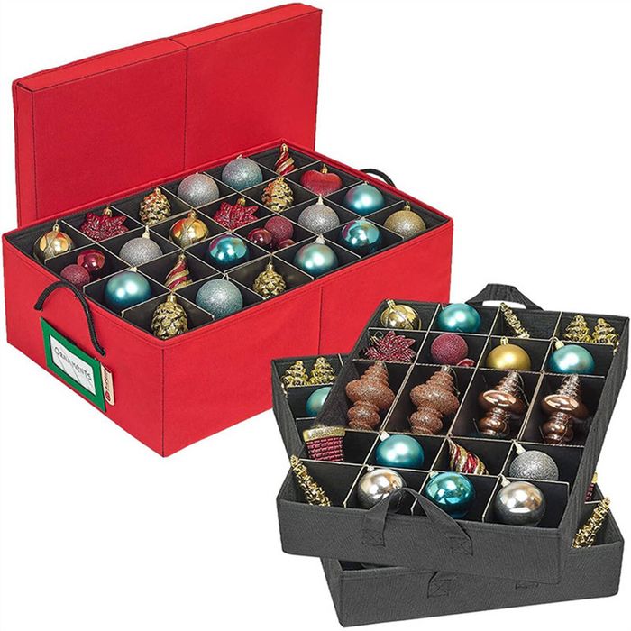 Catzon Christmas Ball Storage Box with 3 Stackable Trays