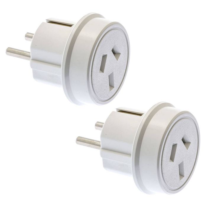 2PK Moki Travel Adaptor AUS/NZ to Europe/Bali Wall Adapter Power Plug Outlet WHT