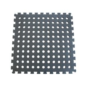 Black 50 x 50cm Interlocking Foam Mat with Holes - 4 Pack