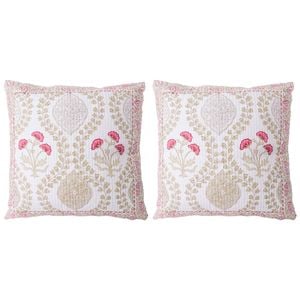 2PK LVD Cotton Quilted Square Cushion/Pillow 55cm - Moghul