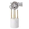 5pc Davis & Waddell Twisted Gold Handle & Marble Bar Set Gold/White 22x8cm