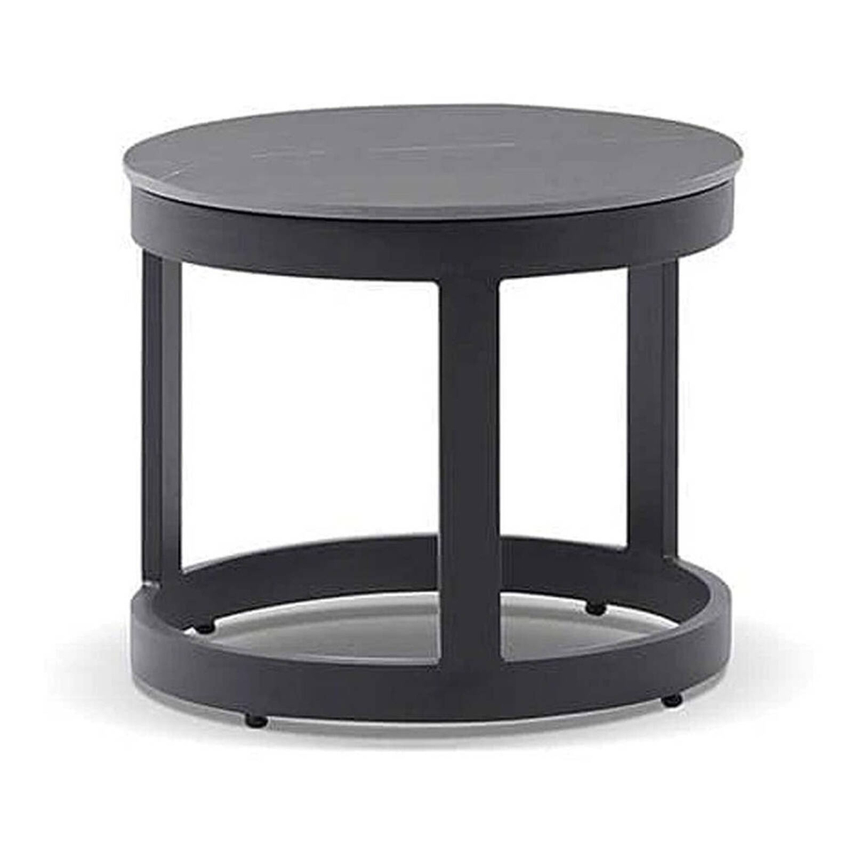 Hugo Outdoor Round Ceramic and Aluminium Side Table Charcoal - Bunnings ...