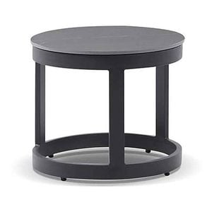 Hugo Outdoor Round Ceramic And Aluminium Side Table Charcoal