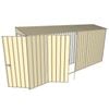 Build-a-Shed 0.8 x 4.5 x 2m Skillion Single Hinged Door Shed with Double Hinged Side Doors - Cream