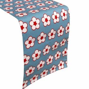 IDC Homewares 100% Cotton Printed Table Runner Cotton Bud Blue