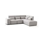 Foret 5 Seater Sofa Modular Corner Lounge Couch Fabric Right Chaise Beige L Shape