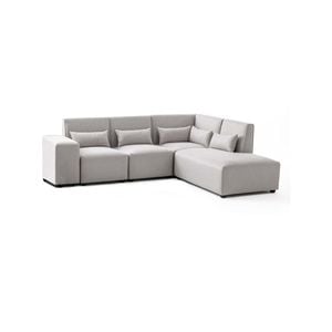 Foret 5 Seater Sofa Modular Corner Lounge Couch Fabric Right Chaise Beige L Shape