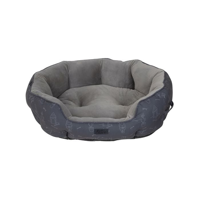 Baxter Bone Charcoal Green Thumb Print Pet Shell Bed - Large