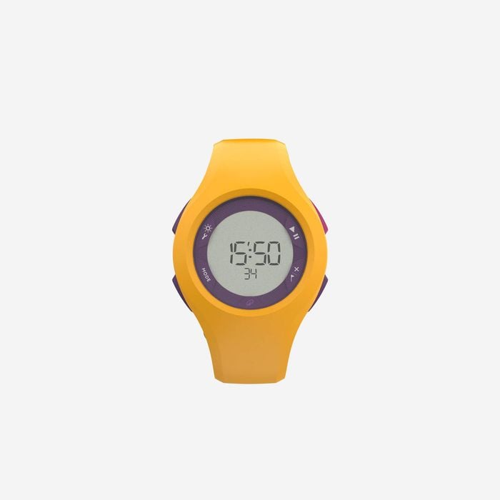Decathlon - W200 M Stopwatch - Yellow And Purple - One Size