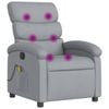 vidaXL Massage Recliner Chair Reclining Armchair Single Sofa Light Grey Fabric
