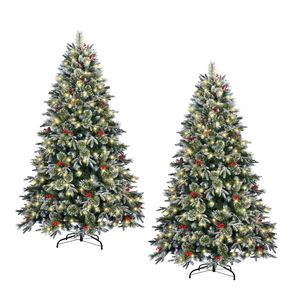 Tinseltown 2PCS LED Christmas Tree 1.8M 6FT Xmas Decorations with Ornaments 790 Tips