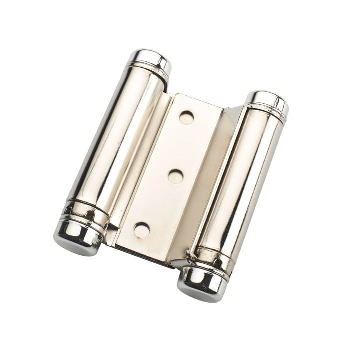 Zenith 75 x 82.5 x 2mm Nickel Plated Double Action Spring Hinge - 2 Pack