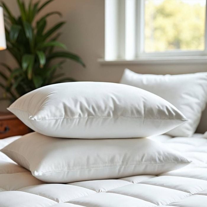 Royal Comfort Duck Feather Down Topper And Pillows Set White Double