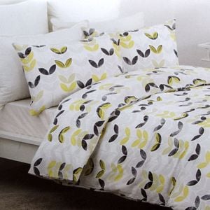 Belmondo Leaves Easy Care Quilt Cover Set Queen