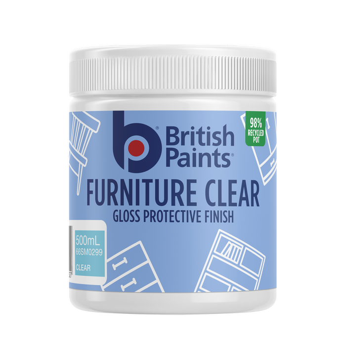 British Paints 500ml Furniture Clear Gloss Protective Finish