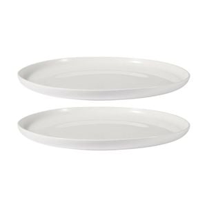 2x Maxwell & Williams White Basics Porcelain High Rim Plate Dinnerware 26.5cm