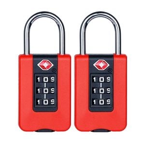 Syneco Red TSA ABS Combination Padlock - Pack of 2